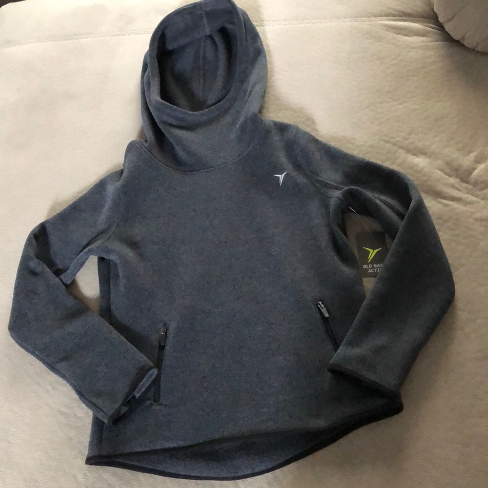 Old Navy Active Sweatshirt Girls Size‎ 8 Gray Hoodie Pockets